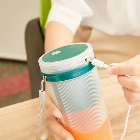 Multi-Function Portable Blender Electric Juicer Cup Sports Bottle Fruit Blender USB Rechargeable Smoothie Blender Fruits Juicer Extractor Overview: 【Safe material】:The product is made of high-quality ABS, stainless steel and food grade PP and silicone, it is BPA-free, non-slip and shock absorption, and durable for long time use. 【USB charging & Large battery life】:The product is charged by USB, it can be charged by sockets, charging heads, power banks, computers and so on; it built-in 1500mA... Travel Blender, Blender Cup, Fruit Blender, Smoothie Fruit, Personal Blender, Fruit Juicer, Electric Juicer, Smoothie Blender, Portable Blender