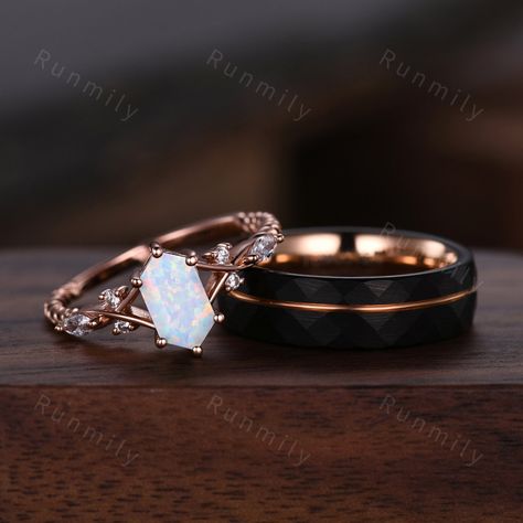 Here we have a Vintage White Opal Couples Ring Rose Gold Matching Ring Set His and Hers Wedding Band Promise Ring For Men For Women October Birthstone Ring. Moss agate set: https://www.etsy.com/listing/1716926987/vintage-green-moss-agate-couples-ring?click_key=976c78ae43186872022d4c59854a52d0ed895813%3A1716926987&click_sum=15a89b76&ref=shop_home_active_36&pro=1&frs=1 Green emerald set: https://www.etsy.com/listing/1713102440/vintage-green-emerald-couples-ring-rose?click_key=90d98b915f7b0263b61f5 Matching Wedding Sets His And Hers, Wedding Rings For Both Men And Women, Wooden Wedding Bands His And Hers, Mens Crystal Ring, Outdoor Wedding Rings, Matching Wedding Rings For Couples, Vintage Wedding Rings Sets His And Hers, Wedding Rings 2 Piece, His And Hers Wedding Rings Sets Couples