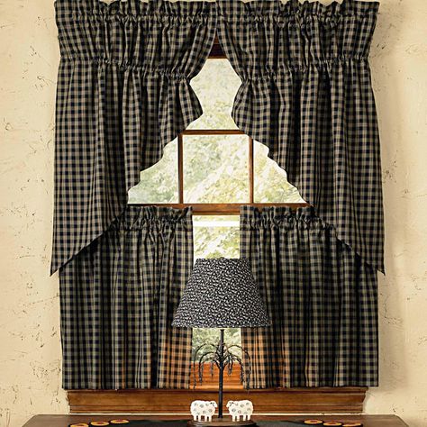 PRICES MAY VARY. 100% Cotton Imported Shirr on conventional curtain rod Swag has a 1.5" header and a 2" rod pocket Machine wash cold, tumble dry low Measures 72" x 36" Made from 100% Cotton Primitive Curtains, Swag Curtains, Primitive Homes, Tier Curtains, Prim Decor, Country Curtains, Rustic Curtains, Park Designs, Primitive Kitchen