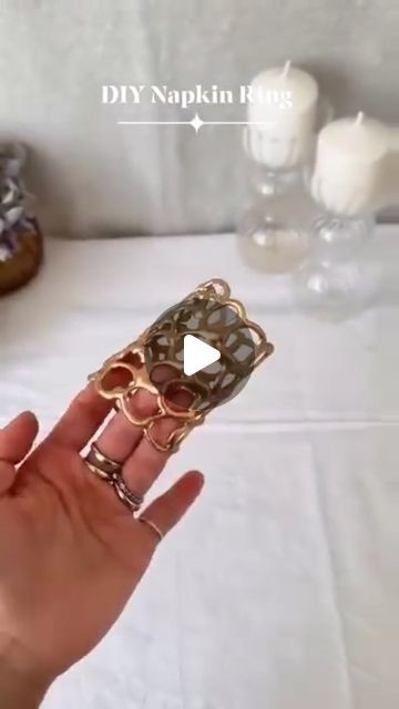 KaTrina Gorham on Instagram: "Diy napkin ring ✨ Save for later and follow for more diy ideas 💫 KaTrina Gorham   🎥 @peri_azizov   #hacks #diyhacks #decorations #party #mrsgdiydesigns #tablescape #tabledecor #tabledecoration #tabledesign" How To Make Napkin Rings, Christmas Napkin Rings Diy, Napkin Rings Diy Ideas, Diy Christmas Napkin Rings, Napkin Ring Ideas, Diy Christmas Napkins, Diy Napkin Rings, Rings Craft, Napkin Rings Diy