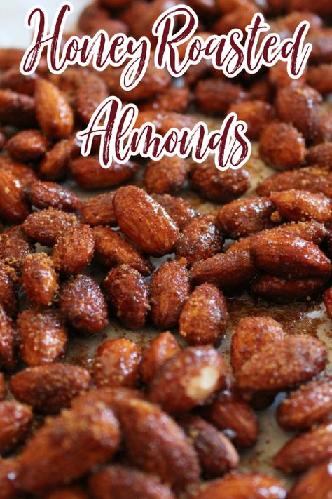 Honey Glazed Nuts Recipe, How To Season Raw Almonds, Roasting Raw Almonds, Honey Almonds Roasted, Honey Roasted Almonds Oven, How To Make Honey Roasted Almonds, Cocoa Roasted Almonds, How To Sliver Almonds, Seasoned Roasted Almonds