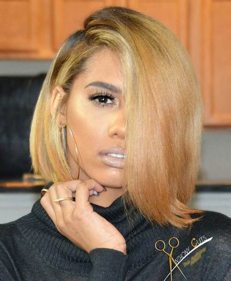 African American Asymmetrical Blonde Bob Weave Bob Hairstyles, Bob Haircuts For Black Women, Haircuts For Black Women, Inverted Bob Hairstyles, Bob Hairstyles For Thick, Wavy Bob Hairstyles, Medium Bob Hairstyles, Vlasové Trendy, Layered Bob Hairstyles