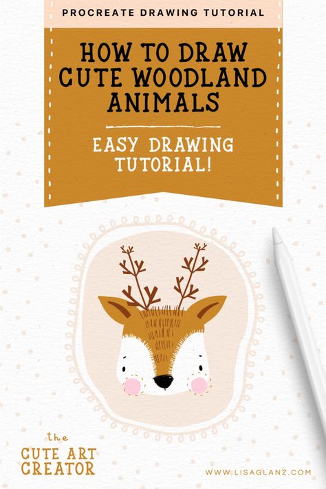 Learn how to draw cute woodland animals in Procreate with this easy drawing tutorial! Procreate Tutorials, Writing Childrens Books, How To Draw Cute, Procreate Tips, Procreate Ipad Tutorials, Easy Drawing Steps, Illustration Series, Ipad Tutorials, Procreate Ipad Art