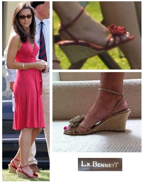 Kate Middleton wearing red LK Bennett espadrilles wedges while at the Chakravarty Polo Match, Ham Polo Club, June 17, 2006. Kate Middleton Sandals, Wedges Shoes Outfit, Kate Middleton Shoes, Dutchess Kate, Kate Middleton Style Outfits, Kate Middleton Dress, Beautiful Wardrobe, Queen Kate, Middleton Family