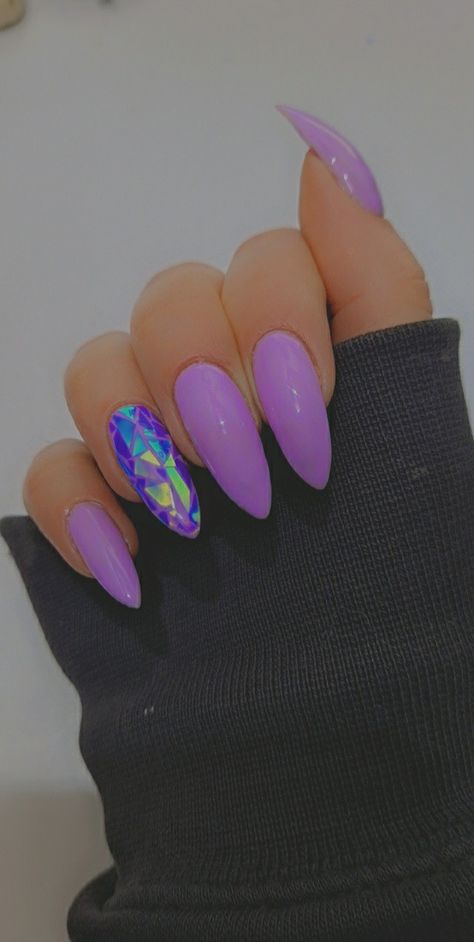 Broken Glass Nails, Shattered Glass Nails, Neon Acrylic Nails, Glass Nails, Shattered Glass, Broken Glass, Cute Nail Designs, Purple Nails, How To Do Nails