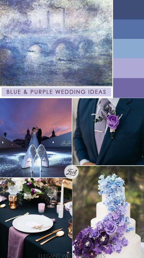 Black And Lilac Wedding, Purple And Blue Wedding, Blue And Purple Wedding, Bridesmaid Color, Blue Purple Wedding, Blue Wedding Ideas, Wedding Color Palettes, Wedding Color Pallet, Violet Wedding