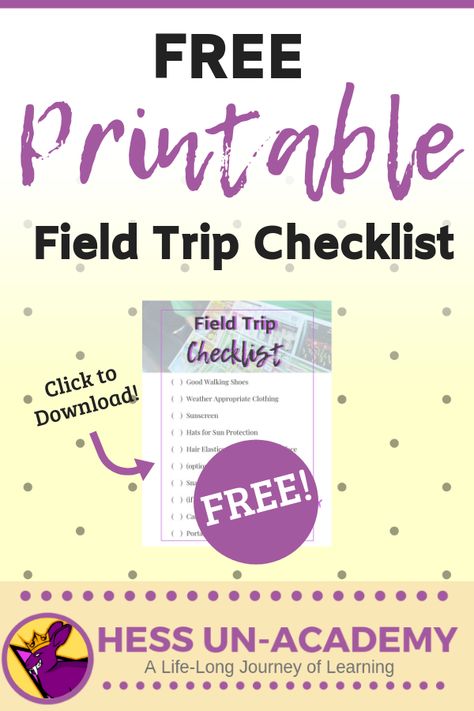 Free printable field trip checklist. Cheat sheet for planning your next field trip. Free printable for homeschoolers Field Trip Checklist, Trip Checklist, Kindergarten Homeschool Curriculum, Homeschool Field Trips, Free Homeschool Printables, Alternative Education, Desert Botanical Garden, Beginning Readers, Homeschool Tips