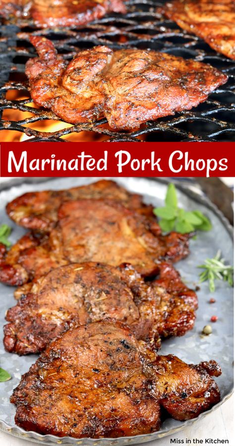 Pork Chops Grilled, Marinated Pork Chops Grilled, Pork Chop Marinade, Marinated Pork Chops, Easy Pork Chops, Easy Pork Chop Recipes, Pork Chop Recipes Baked, Pork Chop Dinner, Simple Pantry