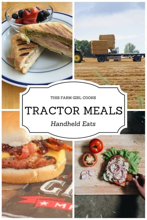 Need some great sandwich ideas? These are handheld sandwiches that are good for eating on the go and are field friendly tractor meals. Farmer Lunch Ideas, Handheld Sandwiches, Tractor Meals, On The Go Lunch Ideas, Farm Meals, Garden Meals, Harvest Meals, Field Meals, Husband Lunch