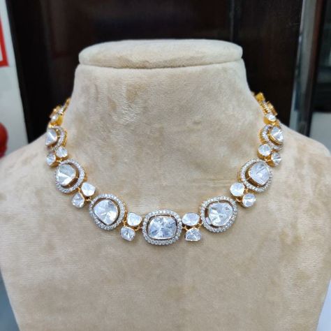 Uncut Diamond Necklace, Wedding Jewellery Designs, Bridal Jewelry Vintage, Gold Jewelry Simple Necklace, Gold Necklace Indian Bridal Jewelry, Pearl Necklace Designs, Diamond Necklace Designs, Bridal Diamond Jewellery, Indian Jewellery Design Earrings