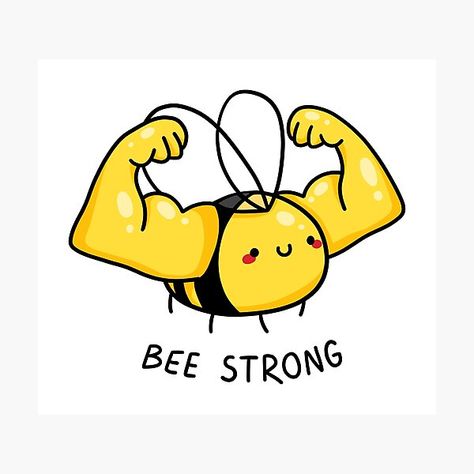 Bee Strong, Weird Stickers, Funny Laptop Stickers, Sticker Design Inspiration, Funny Doodles, Handmade Sticker, Character Design Animation, Diy Stickers, Cool Stickers