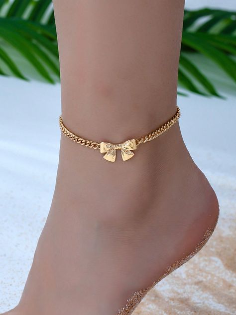 1pc Butterfly & Flower Shaped Metallic Anklet Suitable For Women's Daily Wear, Sweet & Cute, Fashionable Beach Vacation StyleI discovered amazing products on SHEIN.com, come check them out! Beach Vacation Style, Butterfly Flower, Vacation Style, Butterfly Flowers, Flower Shape, Amazing Products, Beach Vacation, Anklets, Daily Wear