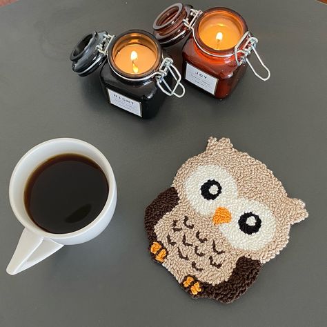 Whoooo’s ready for a cozy cup of tea with this adorable owl coaster? 🦉✨ • • • • • #punchneedlecoasters #fallcoasters #falldecorations #falldecor #halloween #owl #cuteowl #handmadeowl #handmadecoasters #handmadegift #handmadewithlove #handmadedecor #gift #homedecor #homedecoration #decorideas #etsy #etsyshop #etsyseller #etsyhandmade #wholesale Halloween Owl, Needle Embroidery, Handmade Coasters, Punch Needle Embroidery, Cute Owl, Punch Needle, Cup Of Tea, Handmade Decorations, Etsy Handmade