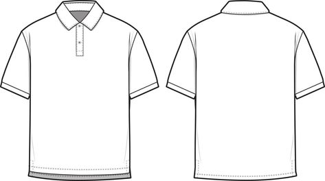 Polo Flat Sketch, Polo Technical Drawing, Collared Shirt Drawing, T Shirt Technical Drawing, Polo Shirt Drawing, Polo Drawing, Shirt Technical Drawing, Polo Shirt Design Graphics, Polo Shirt Template