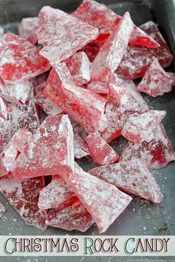 Christmas Rock candy Christmas Rock Candy, Homemade Stocking Stuffers, Rock Candy Recipe, Christmas Candy Recipes, Christmas Rock, Christmas Sweets, Holiday Candy, No Cook Desserts, Homemade Candies