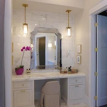 Make Up Vanity Mirrors, Transitional, bathroom, Caitlin Wilson Design Built In Makeup Vanity, Built In Dressing Table, Vanity In Bedroom, Bathroom Dressing Table, Vanity In Bathroom, Caitlin Wilson Design, Master Addition, Built In Vanity, Bathroom With Makeup Vanity