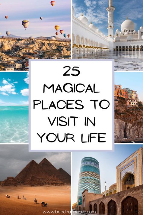 Find out which are our top 25 dreamy bucket list places and destinations in the world that you need to visit right now. And don't forget to add them into your bucket list. These are some of the most beautiful travel destinations. / bucket list ideas / travel / travel inspiration / travel is my therapy Bucket List Countries To Visit, Best Places To Travel In The World Bucket Lists, Ultimate Travel Bucket List, Must Visit Places In The World, Traveling Bucket List, Travel Is My Therapy, Unique Destinations, Bucket List Places, Best Countries To Visit