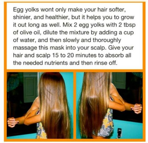 Sounds like a great hair mask for dry fall and winter hair Egg Yolk Hair Mask, Egg Hair Mask, Mask For Damaged Hair, Olive Oil Hair, Hair Mask For Damaged Hair, Beautiful Hair Color, Teeth Care, Natural Diy, Hair Growth Tips