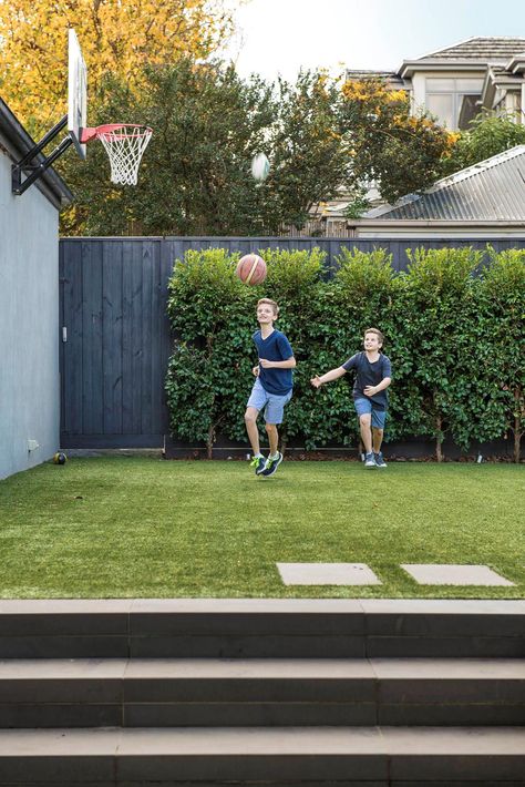 Acmena Smithii, Border Trees, Basketball Court Backyard, Backyard Basketball, Lilly Pilly, Garden Hedges, Family Backyard, How Design, Lawn Care Tips