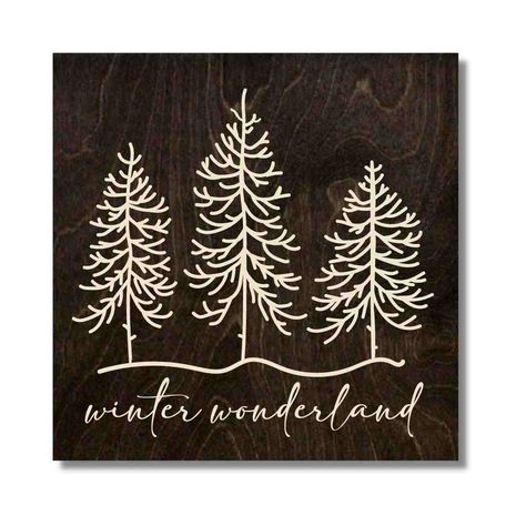 Create a magical winter wonderland in your home with this beautiful carved wooden Christmas sign. Expertly handcrafted from solid wood, this farmhouse-style wall decor features the phrase "Winter Wonderland" in a flowing script font surrounded by pine trees. Distressed paint details give this sign a cozy, vintage appeal, perfect for any rustic or traditional Christmas decor scheme. This winter decor makes a stunning statement piece for displaying above your mantel or sofa during the holidays. An Winter Signs Wooden, Traditional Christmas Decor, Fall Harvest Decorations, Winter Wonderland Decorations, Wooden Carved Signs, Christmas Wooden Signs, Wooden Wedding Signs, Winter Signs, Traditional Christmas Decorations