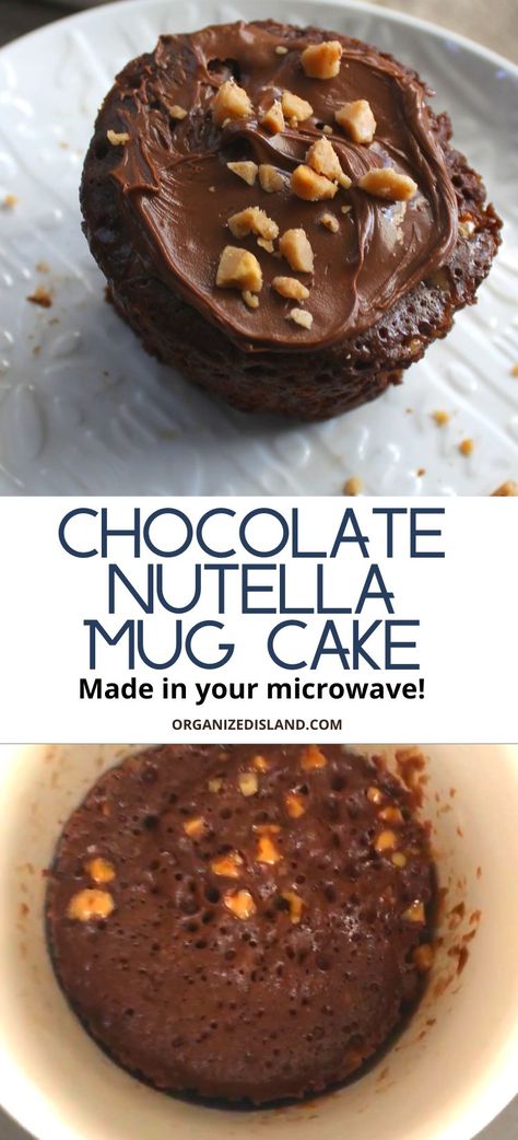 This easy Chocolate Nutella Mug Cake is a perfect dessert for two. Made with just a few ingredients and ready in two minutes with your microwave. Easy Nutella Mug Cake, Mug Dessert Recipes, Cup Recipes, Nutella Hot Chocolate, Nutella Mug Cake, Microwave Dessert, Simple Desserts, Toffee Chips, Easy Ice Cream Recipe