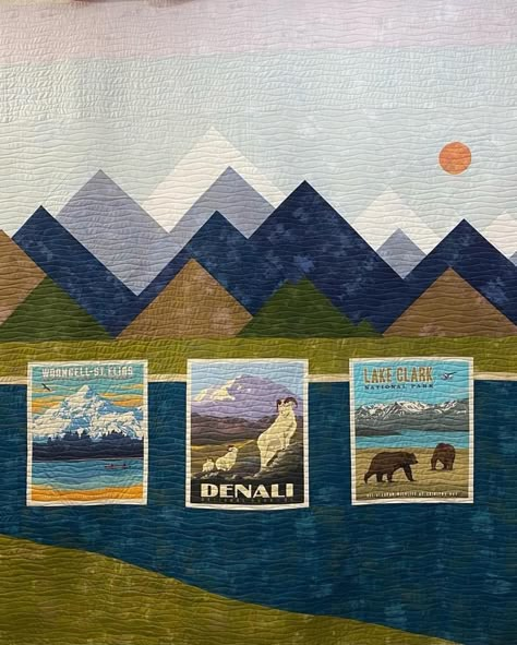 Quilt Panels Fabrics, Mini Panel Quilt, National Parks Quilt Blocks Patterns, Riley Blake National Parks Quilt, Yellowstone Quilts, Grunge Quilt, Alaska Quilts, Colorado Quilt, National Park Quilt