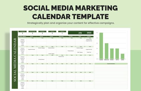 Social media content calendar