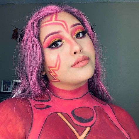 #Lavagirl #Halloweenmakeup Lava Girl Makeup Halloween, Lavagirl Halloween Costume, Lava Girl Makeup, Lava Girl Halloween Costume, Lavagirl Costume, Lava Girl Costume, Lava Girl, Fantasy Fest, Mehron Makeup