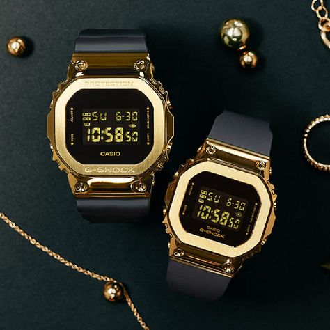 CASIO G-Shock Square 'Black Gold' GM-5600G-9PR (Water Proof) Popular Color Schemes, Black And Gold Aesthetic, Elapsed Time, Black Backdrops, Gold Aesthetic, G Shock Watches, Black Resin, Casio G Shock, G Shock