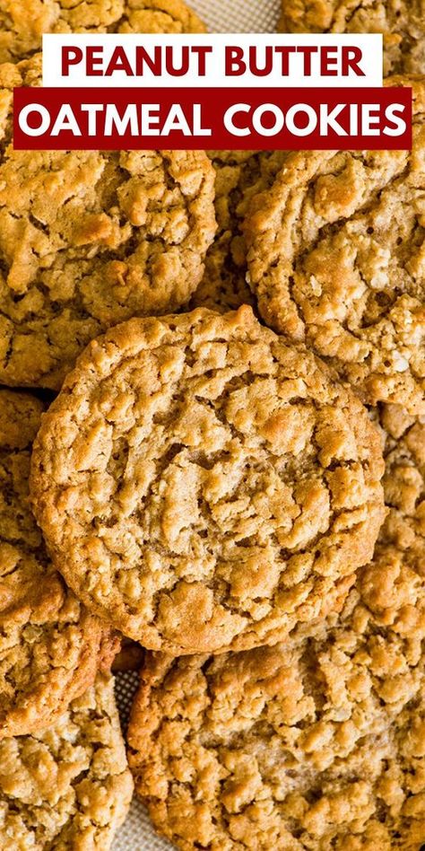 All Natural Peanut Butter Cookies, Oatmeal Pb Cookies, Easy Oatmeal Peanut Butter Cookies, Skippy Peanut Butter Recipes, Peanut Butter Drop Cookies, Pb Oatmeal Cookies, Oatmeal Cookies With Peanut Butter, Oatmeal Cookies Peanut Butter, Peanut Butter Coconut Cookies