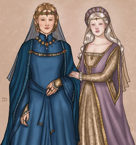 Missandei And Daenerys Fanart, Queen Dress Royal Medieval, Gael Targaryen, Queen Dress Royal, Queen Alysanne, Daella Targaryen, Targaryen Princess, Alysanne Targaryen, Targaryen Fanart