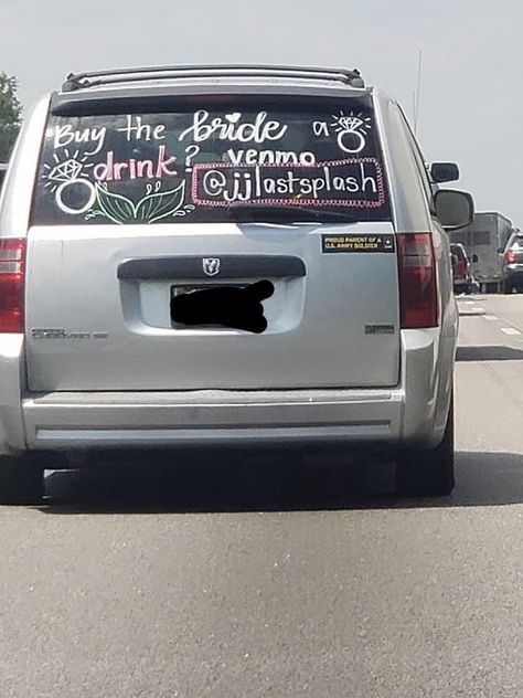 Car Writing On Windows For Bachelorette, Bach Party Car Window, Decorate Car For Bachelorette Party, Bachelorette Party Bus Decorations, Bachelorette Venmo On Car, Bachelorette Party Car Window Paint, Venmo On Back Of Car, Bach Outfits Bachelorette Parties, Cold Weather Bachelorette Outfit