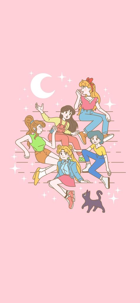 Luna Wallpaper Sailor Moon, Sailor Moon Wallpapers, Aesthetic Sailor Moon, Pink Aesthetic Wallpapers, Light Pink Aesthetic, Moon Wallpapers, Android Aesthetic, Wallpapers For Phone, Sailor Moon Girls