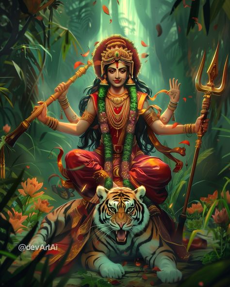 Maa Chandraghanta, Ram Sita Photo, Maa Durga Image, Good Over Evil, Durga Ji, Durga Kali, Ganesh Art Paintings, Aadi Shakti, Happy Navratri Images