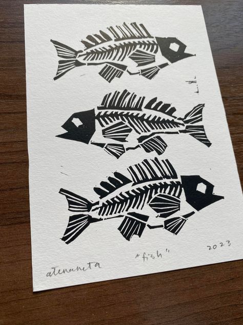 fish drawing fish study art study anatomy fish skeleton fish anatomy fish bones art painting wall art victorian art gothic decor cottagecore poster cottagecore style goblincore fish fish dance funky fish small fish lover pet gift black and white art contemporary art abstract art painting linoprint linocut small artist female artist my art my art style witchy art print witchy things witchcraft gift lover Fish Skeleton Drawing Simple, Ink Fish Drawing, Fish Bones Drawings, Gothic Linocut, Fish Bone Drawing, Fish Outline Drawing, Fish Skeleton Art, Fish Skeleton Drawing, Fish Lino Print