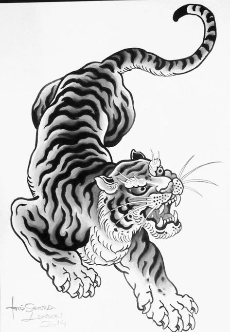 Traditional Tiger Tattoo, Japan Dragon, Tiger Head Tattoo, Japanese Tiger Tattoo, Tattoo Japanese Style, Hanya Tattoo, Japanese Tiger, Tiger Tattoo Design, Japan Tattoo Design