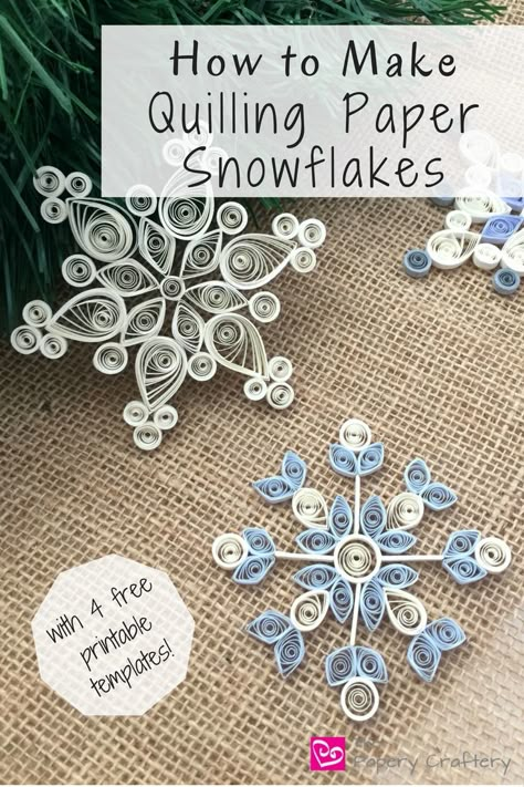 How to Make Quilling Paper Snowflakes - The Papery Craftery Quilled Angels Ornaments, Paper Quilling For Beginners Pattern, Paper Quilling Ornaments, Paper Quilling Patterns Templates Free Printable, Paper Quilling Patterns Printables, Easy Quilling For Beginners, Quilling Tutorial Step By Step, Free Quilling Patterns Printables, Free Quilling Patterns Printables Templates