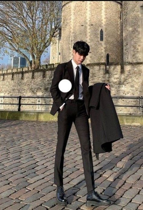 Mullet Outfits Men, Male Office Outfit, Male Formal Outfits, Men Prom Outfit, All Black Formal Outfits, Men Formal Outfit, Formal Boys Outfit, Book Man, Korean Suit