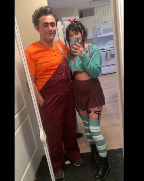 Couples costume, wreck it Ralph couples costume, vannelope von Schweetz costume Wreck It Ralph Vanellope Cosplay, Penelope And Wreck It Ralph Costume, Wreck It Ralph Couple Costumes, Venelope Von Schweetz Cosplay, Venelope Costume Diy, Vanelope Von Sweet Costume, Wreck It Ralph And Vanellope Costume, Penelope Von Schweetz Costume, Vaneloppe Von Schweetz Costume