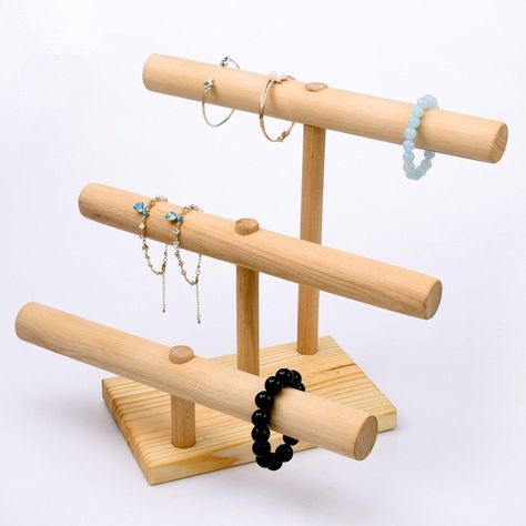 Wood Bracelet Display, Wooden Jewelry Stand, Wood Jewelry Display, Wood Display Stand, Diy Jewelry Display, Wooden Bangle, Diy Wooden Projects, Woodworking Joints, Jewelry Display Stands