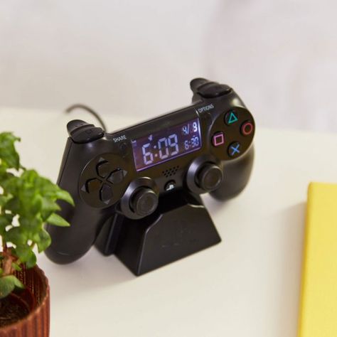 PlayStation Controller Alarm Clock Gaming Bed, Sick Gift, Word Clock, Gaming Bedroom, Boys Bedroom Makeover, Playstation Controller, Gaming Room Setup, Gamer Room, Video Game Room