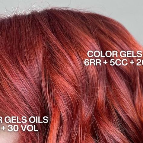 Redken on Instagram: "Need formula inspo for a vibrant, fiery red? We’ve got you covered 🔥 @salon.m78200 🇫🇷 achieved this look with no other than Color Gels Oils. 

Color Gels Oils contains 2% apricot oil for smoother hair, and rejuvenates hair for +78% shine* and +30% condition**. Its liquid texture is perfect for advanced speed in the salon 💛

The #RedkenRecipe:
 💛 Zone 1: Color Gels Oils: 25g 6RR + 25g 5CC + Pro-Oxide Cream Developer 20 volume 
 💛 Zones 2 & 3: Color Gels Oils 7CC + Pro-Oxide Cream Developer 30 volume
🤍 Care: Acidic Bonding Concentrate range
🩶 Styling: Spray Wax

*vs uncolored hair
**vs non-conditioning shampoo" Red Hair Shampoo, Acidic Bonding Concentrate, Liquid Texture, Apricot Oil, Best Shampoos, Fiery Red, Smooth Hair, Red Hair, Spray