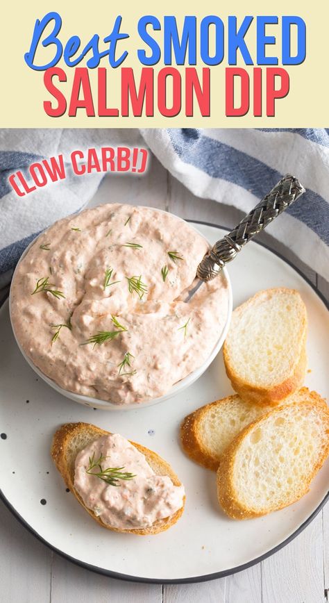 Smoked Salmon Dip Recipe: This easy LOW CARB salmon dip is made with cream cheese and a handful of bold ingredients to make the smokiest zestiest dip you've ever tried! #ASpicyPerspective #lowbcarb #keto Salmon Dip Cream Cheese, Best Smoked Salmon Dip, Salmon Dip Recipes, Fish Dip, Tailgate Appetizers, Shrimp Dip Recipes, Best Smoked Salmon, Sweet Potato Chips Baked, Low Carb Salmon