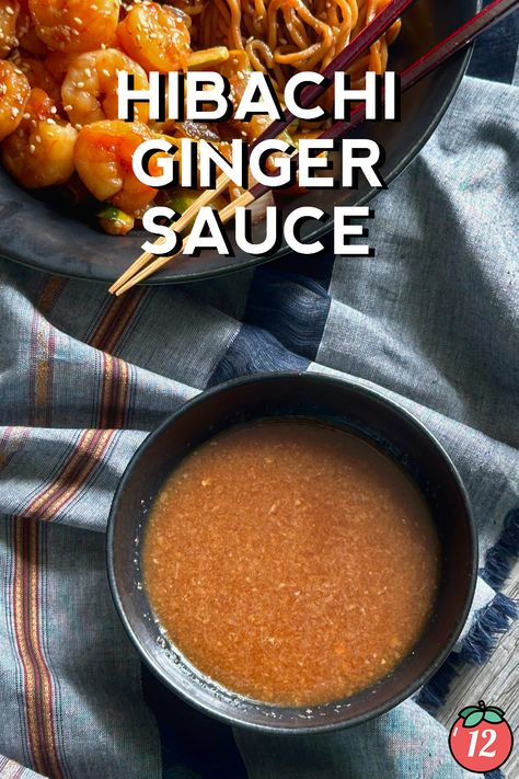 Hibachi Ginger Sauce | 12 Tomatoes How To Make Hibachi Ginger Sauce, Homemade Hibachi Sauce, Hibachi Mushrooms, Hibachi Sauces, Hibachi Ginger Sauce Recipe, Ginger Sauce Hibachi, Easy Hibachi Recipes, Hibachi Ginger Sauce, Hibachi Sauce Recipe