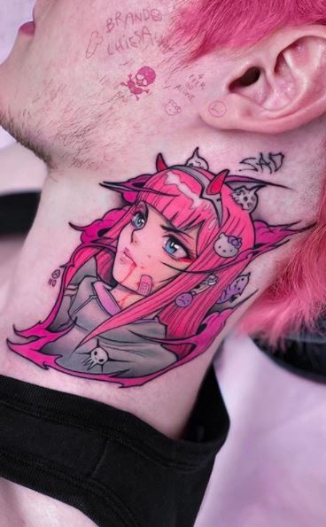 See Tattoo, Pink Tattoo, Manga Tattoo, Sick Tattoo, Kawaii Tattoo, Neck Tattoo For Guys, Neck Tattoos, New School Tattoo, 1 Tattoo