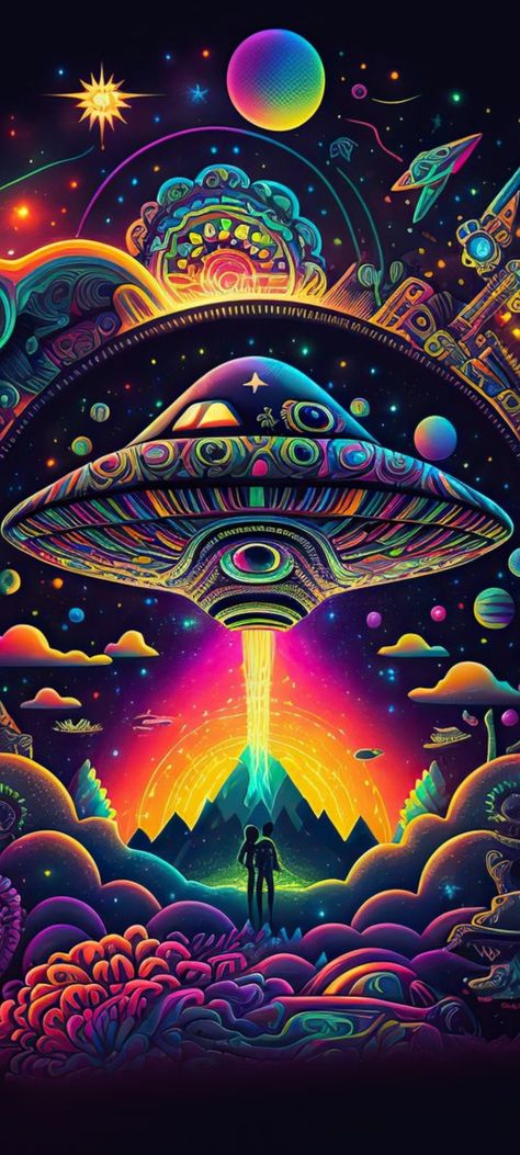 Trippy U.F.O. art mobile wallpaper 1080x2400 Trippy Alien Wallpaper, Alien Screensaver, Trippy Alien Art, Trippy Visuals Wallpapers, Alien Wallpaper Iphone, 4k Trippy Wallpaper, Trippy Space Art, Alien Graphic Design, Alien Photography