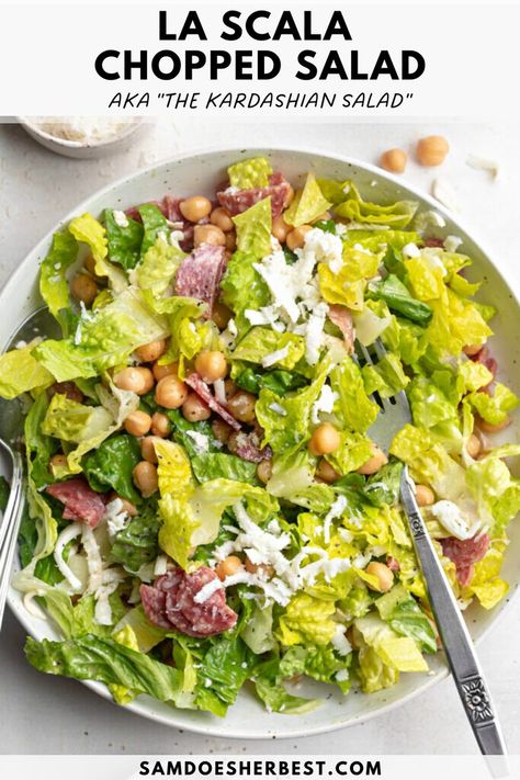 Escala Salad, Kardashian Salad, Kardashian Salads, Scala Chopped Salad, Chopped Salad Recipes, Chopped Salad, Salad Ingredients, Healthy Salads, Healthy Salad Recipes