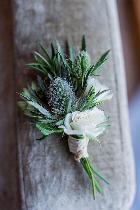 Thistle Wedding Flowers, Wedding Flowers Blue, September Wedding Flowers, Thistle Wedding, Blue Green Wedding, Winter Wedding Planning, Button Holes Wedding, Blue Wedding Bouquet, Winter Wedding Flowers