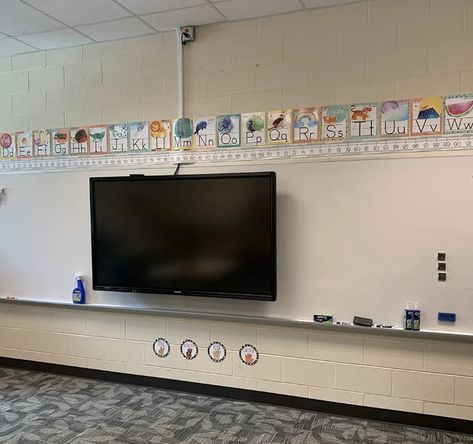 Fun Classroom Wall Decor Ideas for Above your Whiteboard 5 Teacher Chairs, Classroom Clock, Whiteboard Wall, Cinder Block Walls, Classroom Hacks, Classroom Wall Decor, Fridge Storage, Classroom Furniture, Mini Fridges