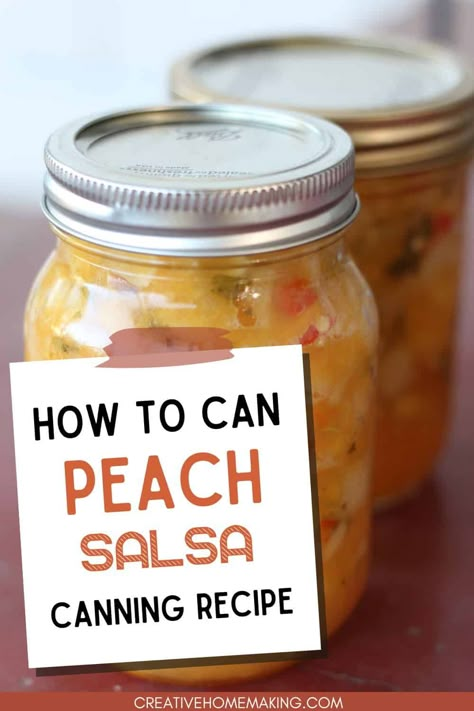 Homemade Peach Salsa, Shrimp Grilled, Salsa Canning Recipes, Peach Salsa Recipes, Easy Canning, Canning Peaches, Canning Salsa, Canning Vegetables, Canning Recipe